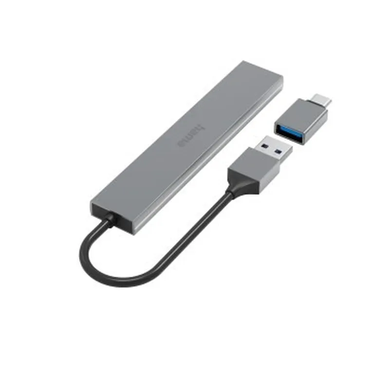 Hama, hub USB, 4 porty USB 3.2, gen1 5 gbit/s, ultra slim z adapterem USB-C