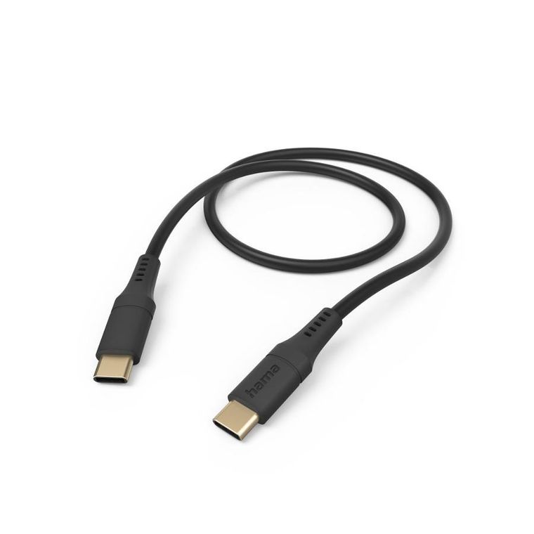Hama, kabel ładujący, data, flexible, usb-c usb-c, 1,5m, silikon, czarny