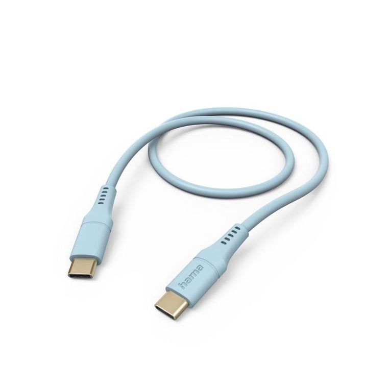 Hama, kabel ładujący, data, flexible, usb-c usb-c, 1,5m, silikon, niebieski