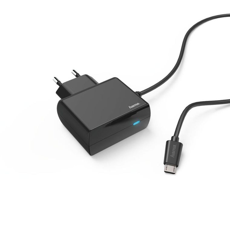 Hama, ładowarka sieciowa micro USB 230v 2,4a, czarna