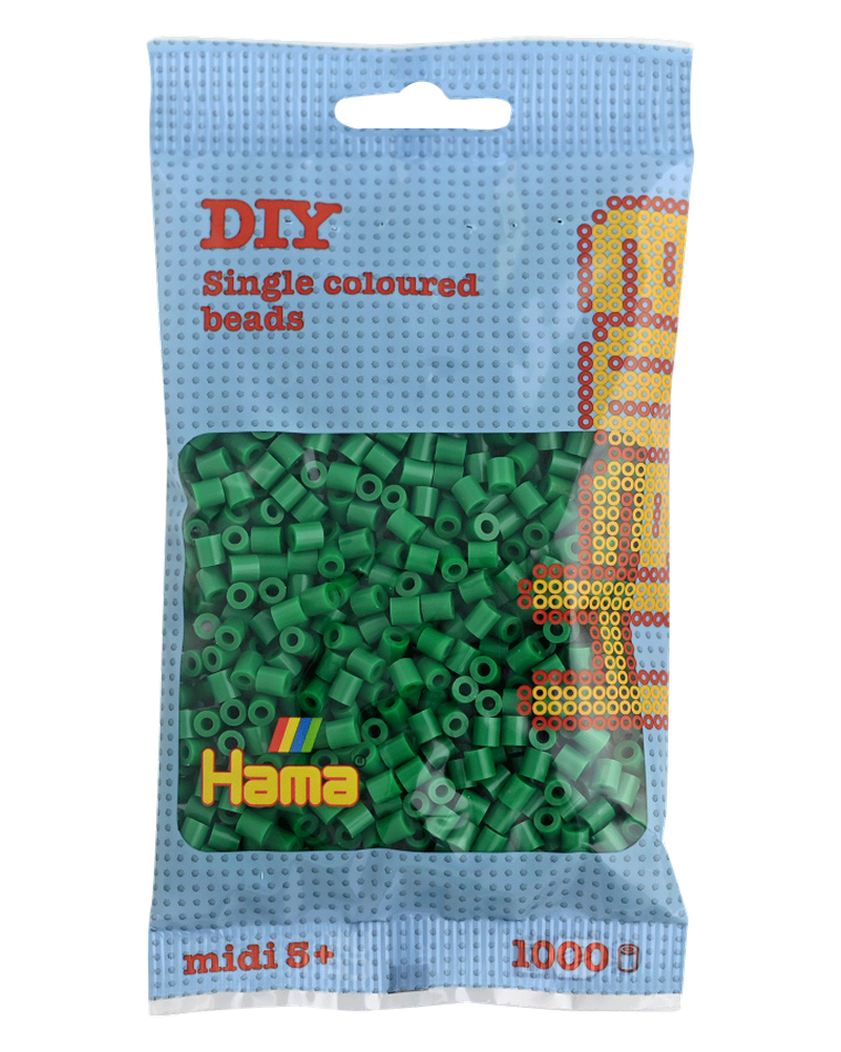 Hama, midi koraliki do prasowania, zielony, 1000 szt.