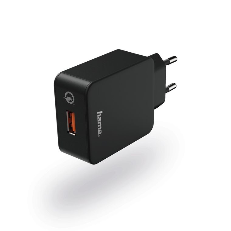 Hama, Qualcomm Quick Charge 3.0, ładowarka sieciowa, czarna