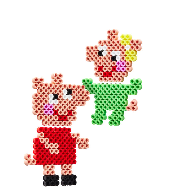 Hama, Świnka Peppa, maxi koraliki do prasowania z podstawką, 900 szt.