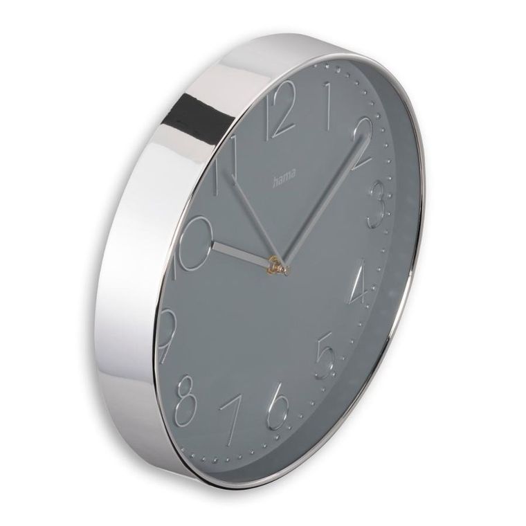 Hama, zegar ścienny, corsica, 30 cm, srebrny szary