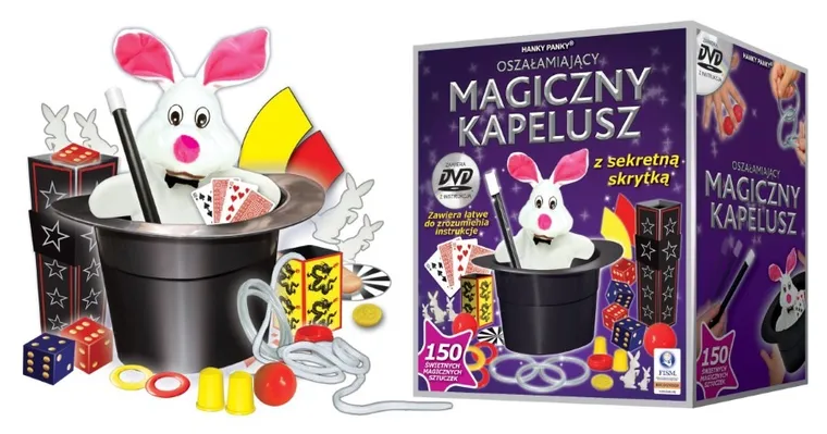Hanky Panky, Magiczny Kapelusz z Króliczkiem, zestaw magika, 150 sztuczek