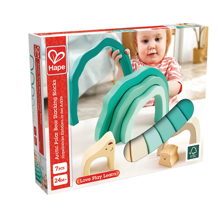 Hape, klocki do nakładania, niedźwiedź polarny