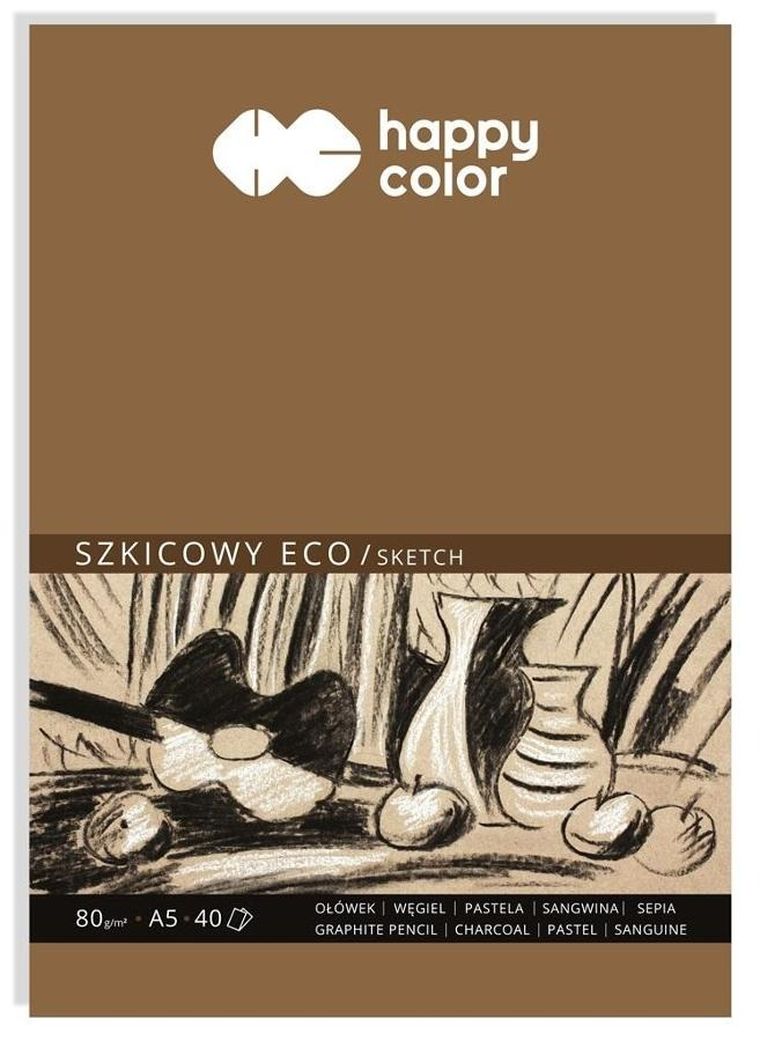 Happy Color, blok szkicowy, A5, 40 arkuszy, 80g