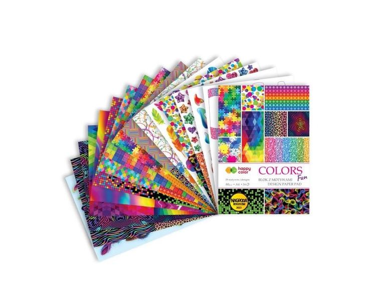 Happy Color, Colors Fun, blok z motywami, A4, 16 kartek