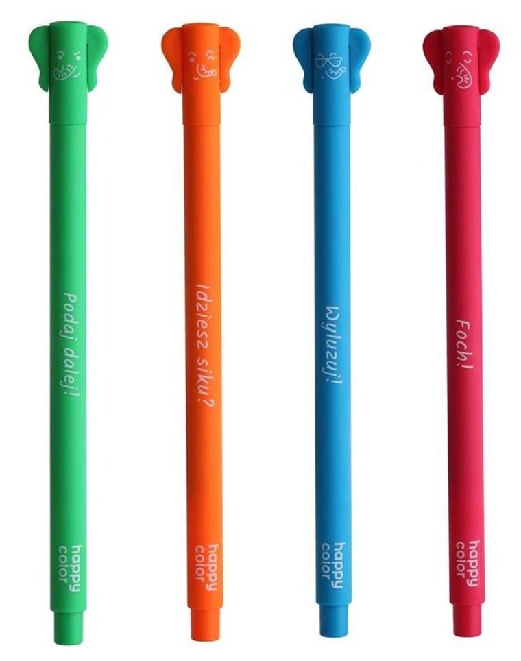 Happy Color, długopis żelowy, elephant, niebieski, 0.5 mm