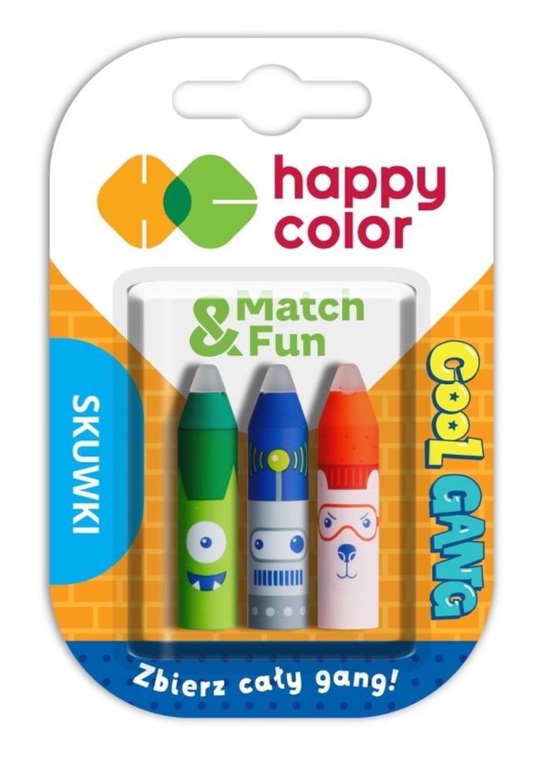 Happy Color, skuwki do długopisów wymazywalnych Cool Gang, 3 szt.