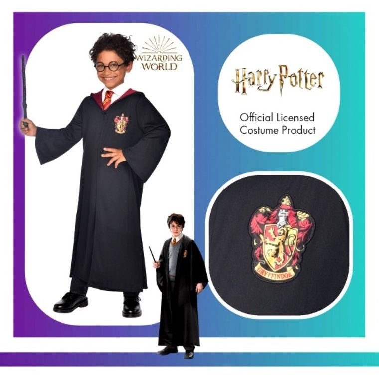 Harry Potter, Gryffindor, strój, różdżka, okulary, rozmiar 110/116