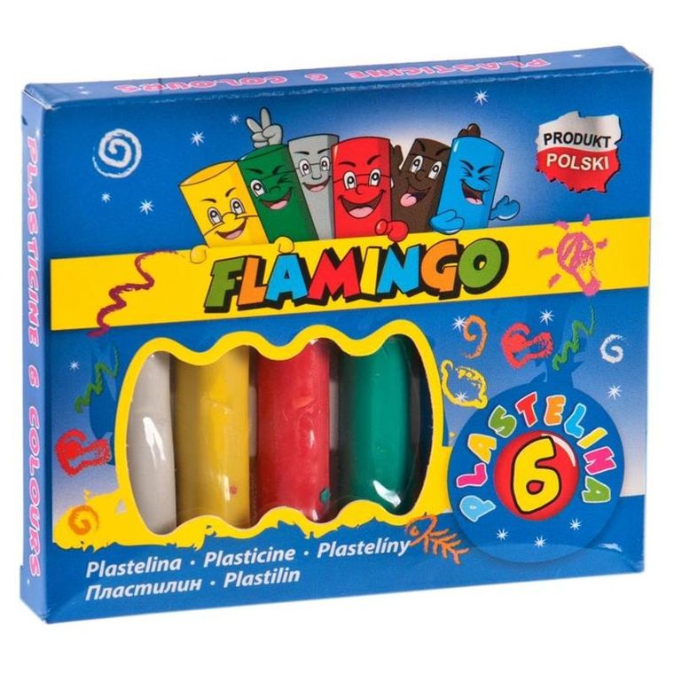 Hasta, Flamingo, plastelina, 6 kolorów