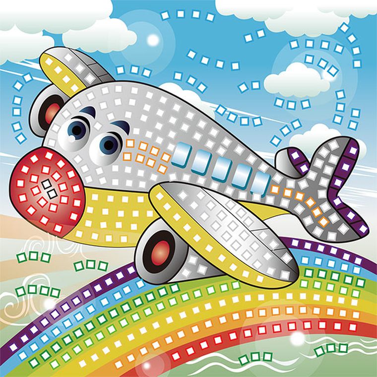 Hasta, Fun&Joy, brokatowa mozaika piankowa, Samolot