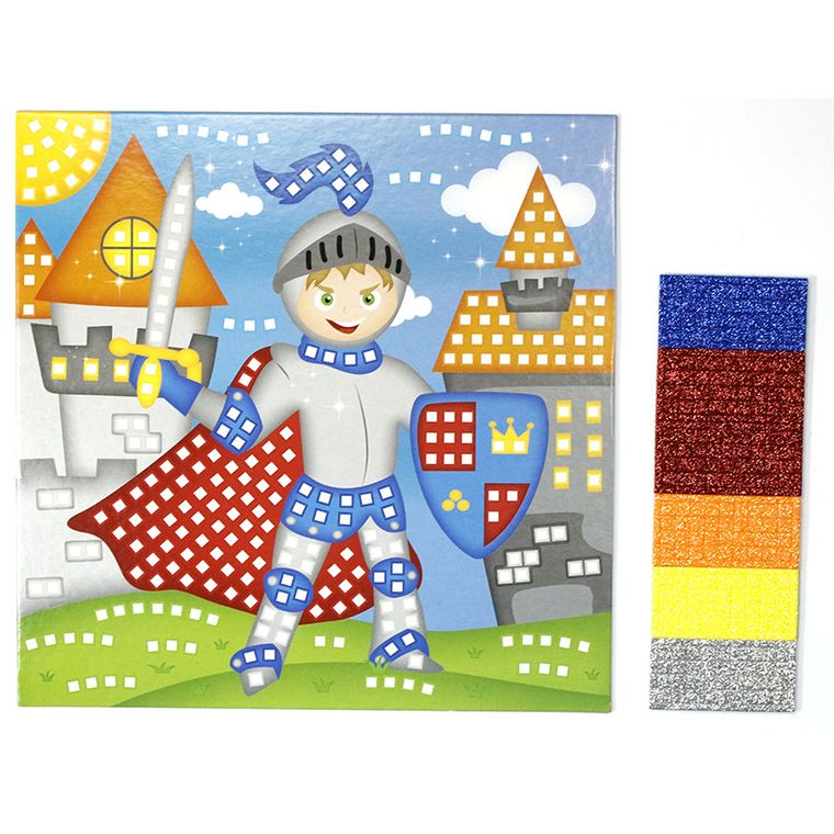 Hasta, mozaika piankowa, brokatowa, rycerz