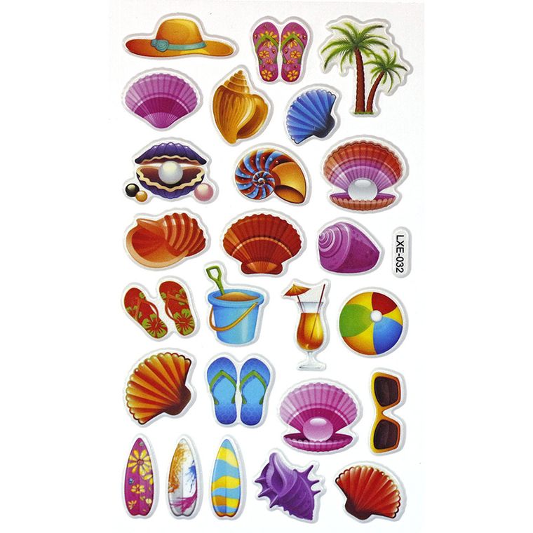 Hasta, Titanum Craft-fun Series, naklejki wypukłe, lato, plaża