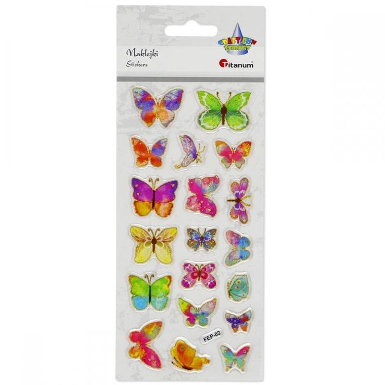 Hasta, Titanum Craft-fun Series, naklejki wypukłe, motyle