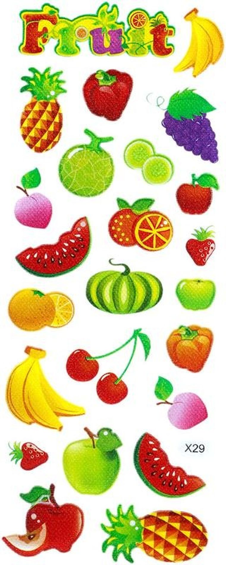 Hasta, Titanum Craft-fun Series, naklejki wypukłe, owoce x29