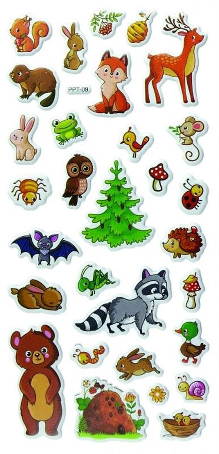 Hasta, Titanum Craft-fun Series, naklejki wypukłe, zwierzęta leśne