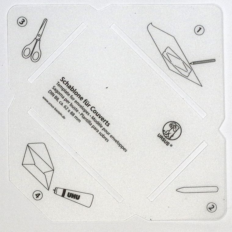 Hasta, zestaw 4 szablonów do kopert B8, B7, B6, DL