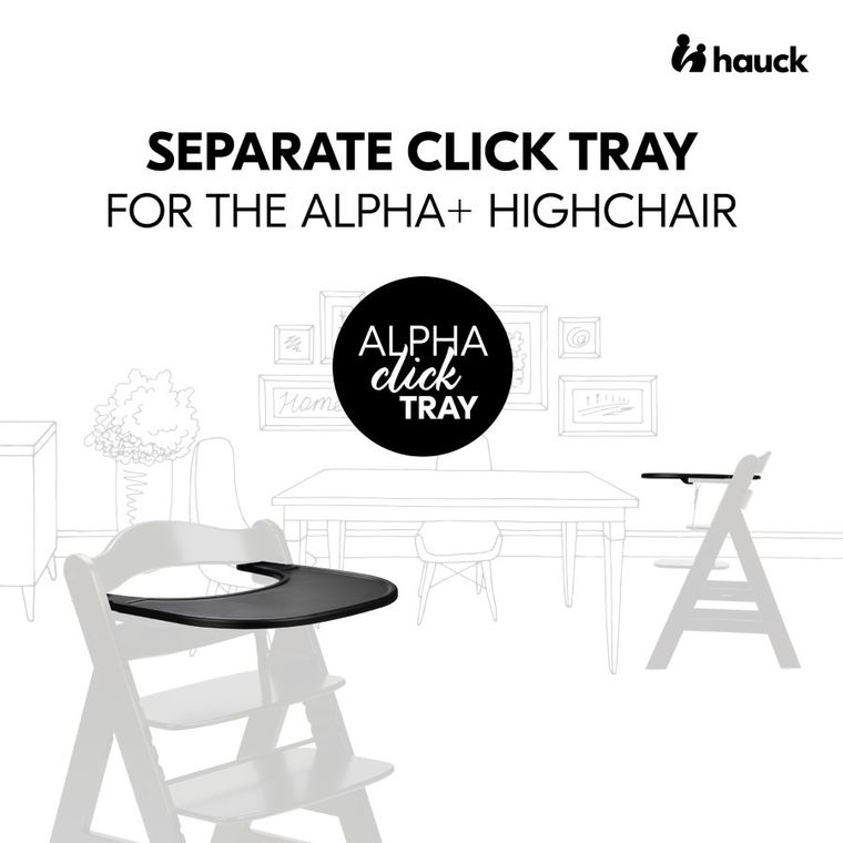 Hauck, Alpha, Click Tray, tacka, Black