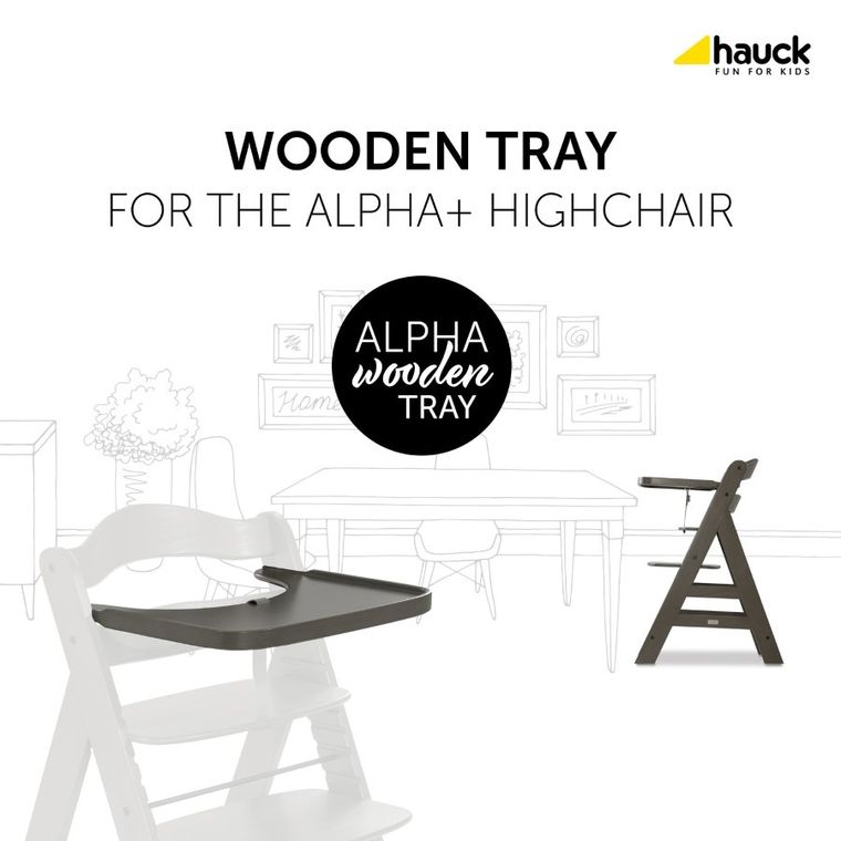 Hauck, Alpha, tacka drewniana, Charcoal