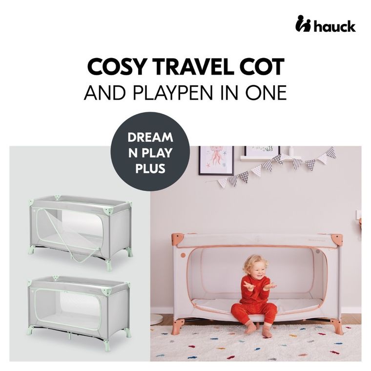 Hauck, Dream N Play Go, łóżeczko turystyczne, dusty mint
