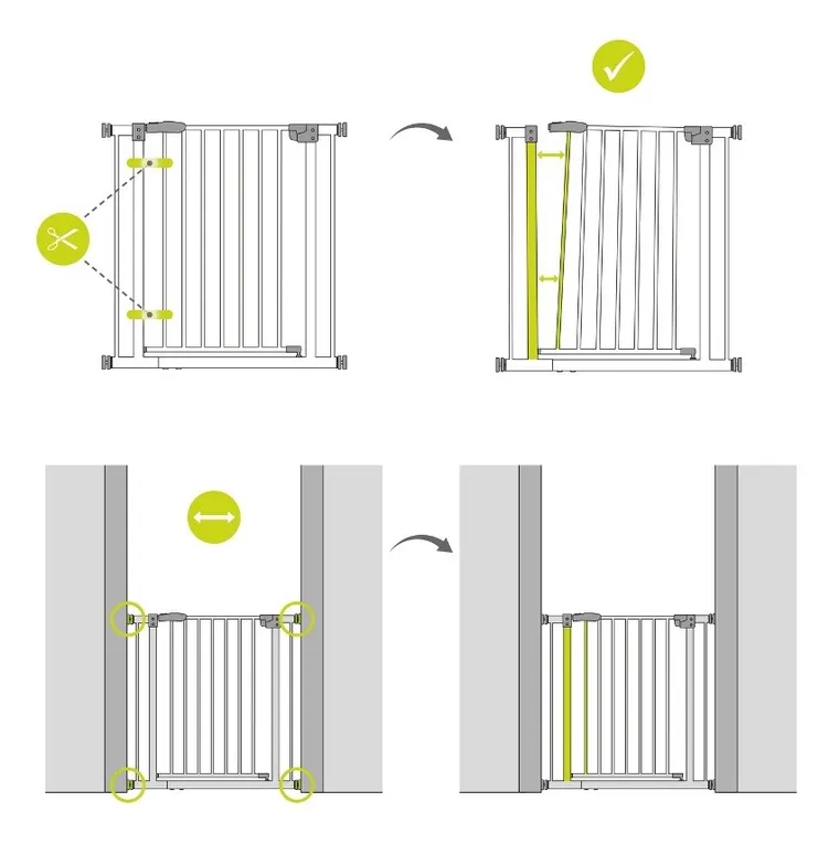 Hauck, Stop N Safe 2, bramka zabezpieczająca, 21 cm rozszerzenie, srebrna