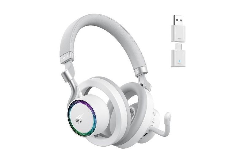 Havit, Fuxi-H8, otwarte słuchawki gamingowe, bezprzewodowe, białe