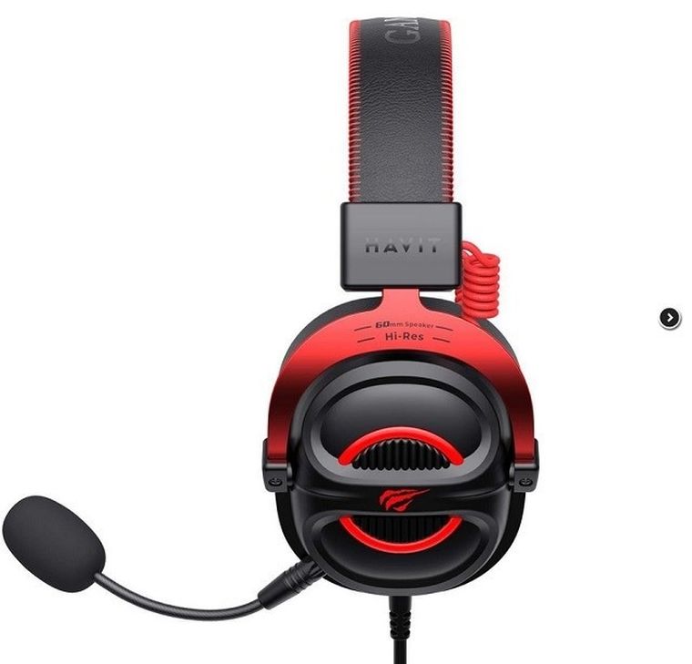 Havit, H2002E Pro, słuchawki gamingowe, czarny/czerwony