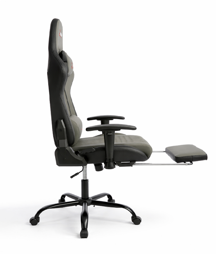 Hedo, fotel gamingowy z podnóżkiem, szary