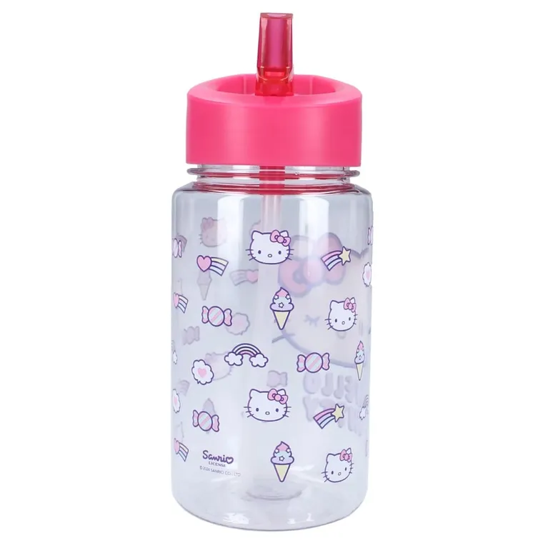 Hello Kitty, Drink Up, bidon ze słomką, różowy, 450 ml