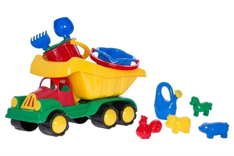 Hemar Family, wywrotka z zestawem do piasku, 10 elementów