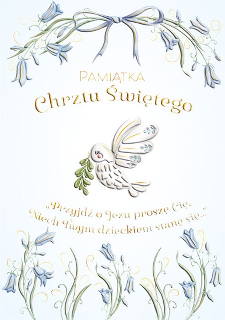 Henry, karnet A5, chrzest, gołąbek w kwiatach dla chłopca