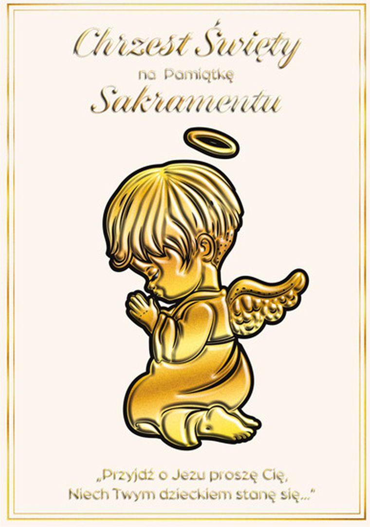 Henry, karnet A5, chrzest, złoty anioł