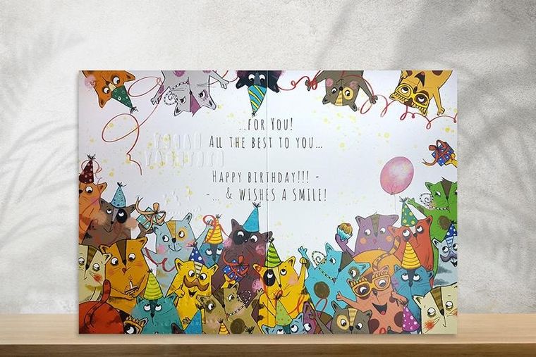 Henry, karnet A5, tort z kotami