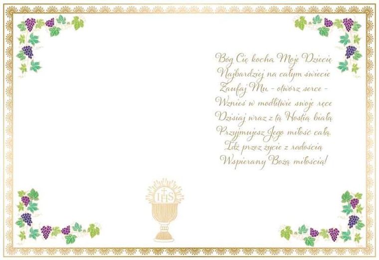 Henry, karnet B6, kielich Komunijny