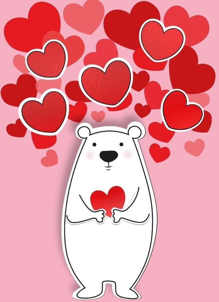 Henry, karnet B6, Walentynki, Biały miś