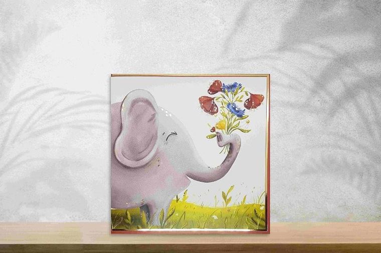 Henry, karnet, słoń z bukietem