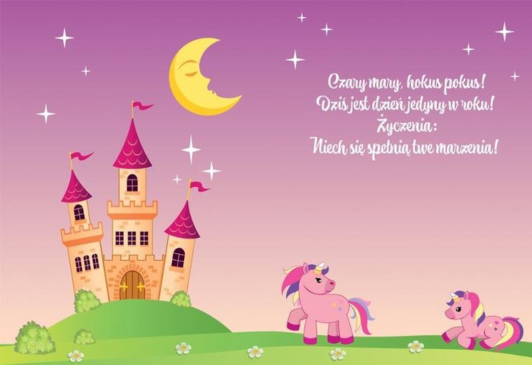 Henry, karnet urodzinowy B6, jednorożce