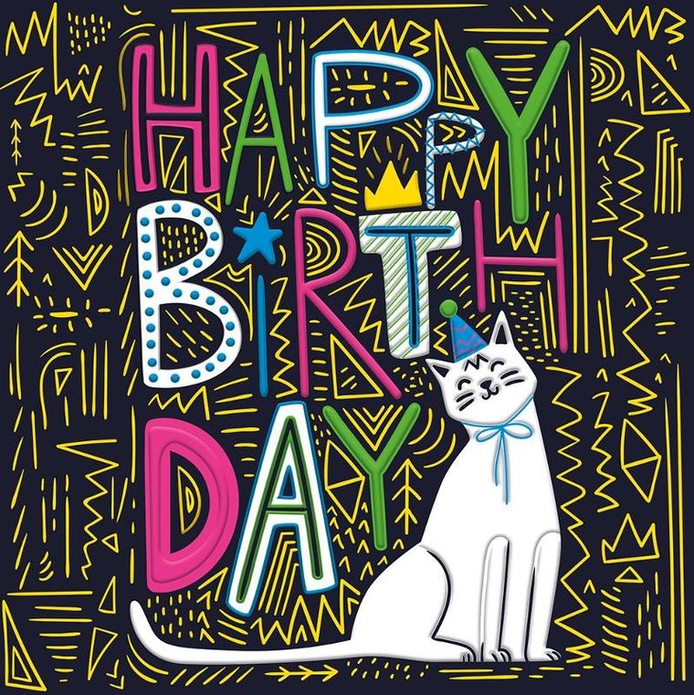 Henry, karnet urodzinowy, kot