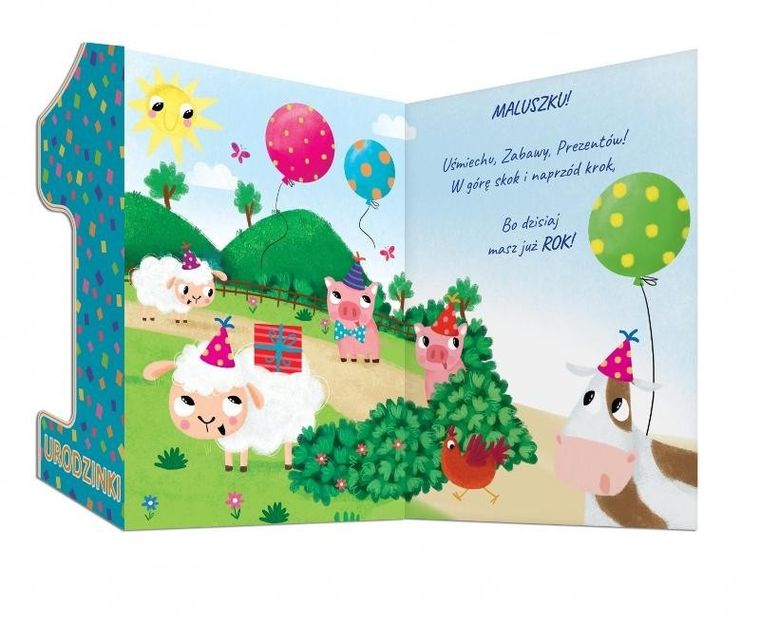 Henry, karnet urodzinowy z klapką A5, roczek, Kotek