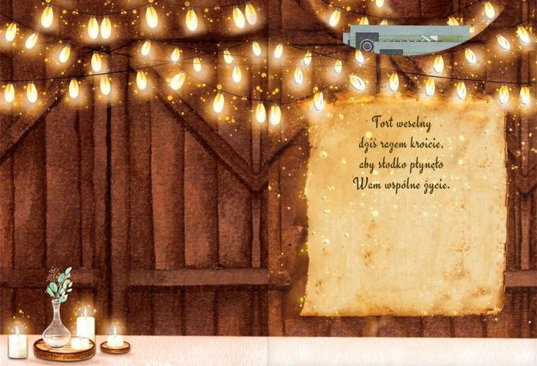 Henry, karnet z kieszonką, B6, ślub, tort boho