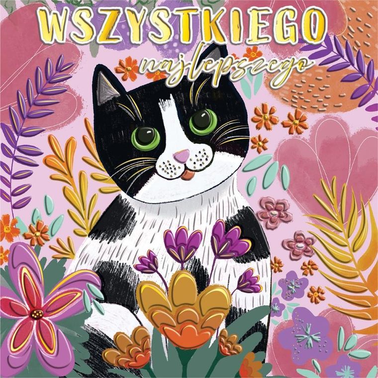 Henry, karnet z kopertą, 15-15 cm, kot fiolet