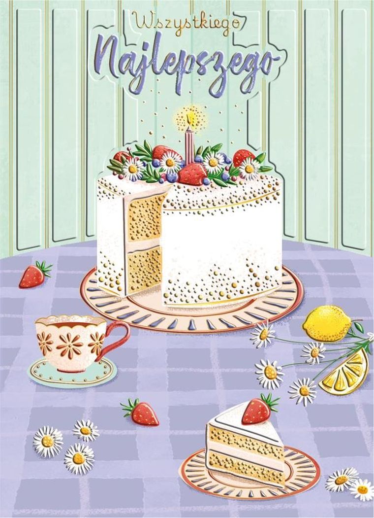 Henry, karnet z kopertą B6, Urodziny, Tort Na Stole