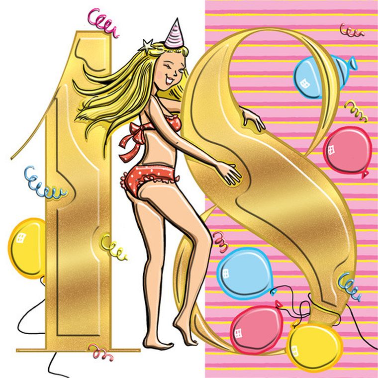 Henry, karnet z kopertą, urodziny 18, 15-15 cm, superwomen