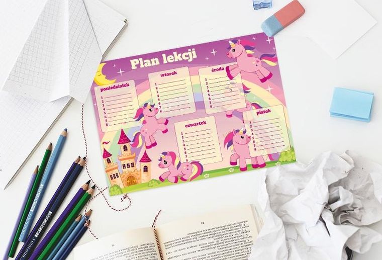 Henry, plan lekcji A5, kucyki