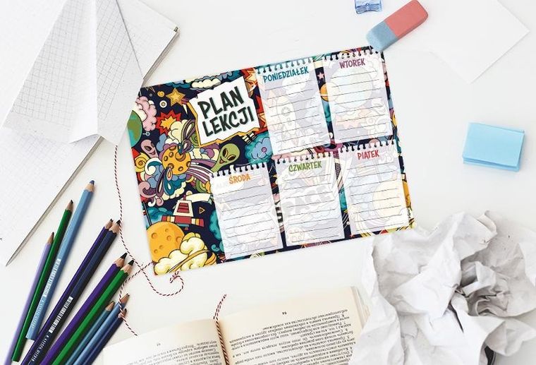 Henry, plan lekcji z tabliczką mnożenia, A5, kosmos