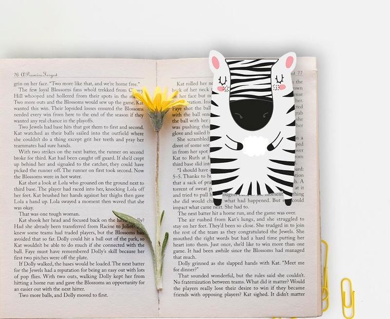Henry, zakładka magnetyczna do książki, zebra