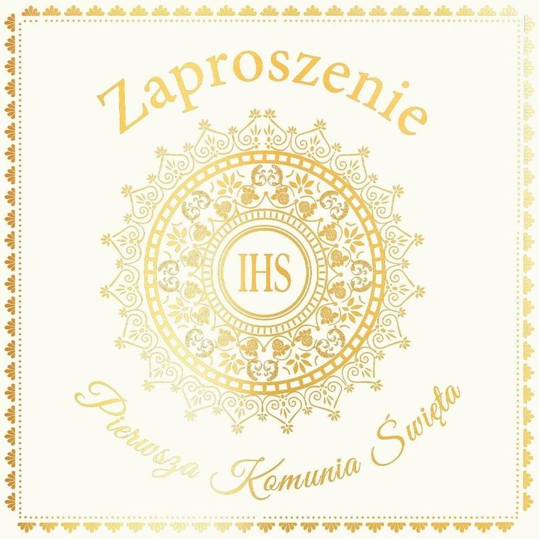 Henry, zaproszenie, Komunia, hostia biała, 5 szt.