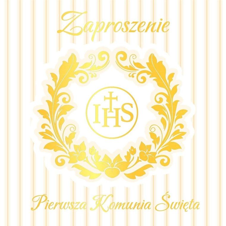 Henry, zaproszenie, Komunia, paski, 5 szt.